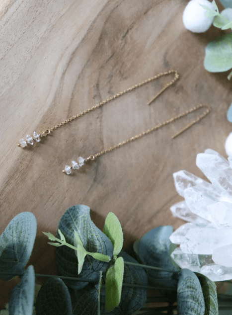 Boucles d'oreilles en Diamant de Herkimer Acier inoxydable