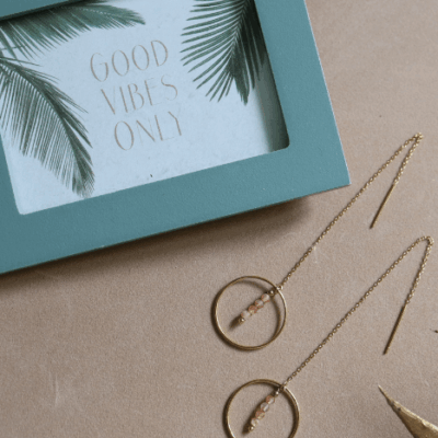 Boucles D'oreilles Clélia Acier inoxydable doré Pierre de soleil
