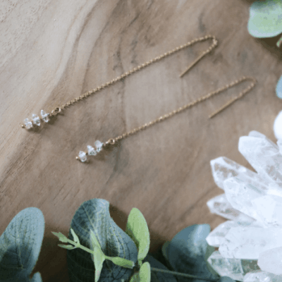 Boucles d'oreilles en Diamant de Herkimer Acier inoxydable